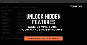 Vive Tool Commands for Windows